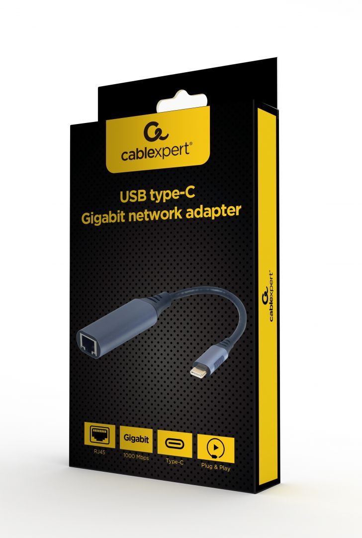 Gembird A-USB3C-LAN-01 USB Type-C Gigabit network adapter Space Grey
