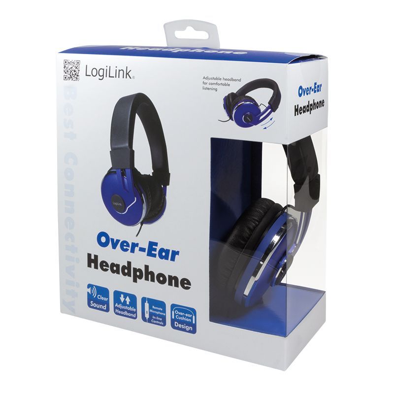 Logilink On-Ear Stereo Headset Black/Blue