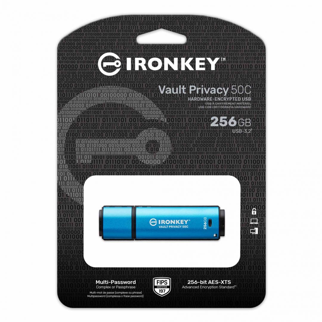 Kingston 256GB IronKey Vault Privacy 50C USB3.2 Blue