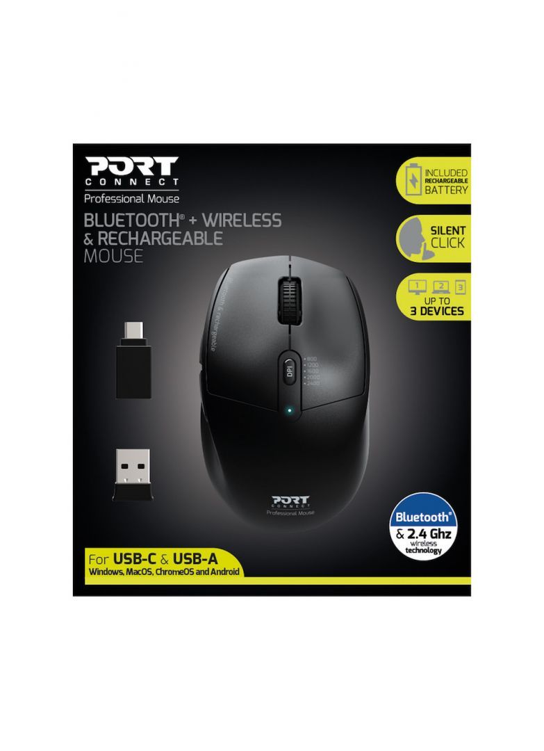 Port Designs Bluetooth Wireless Mouse Black