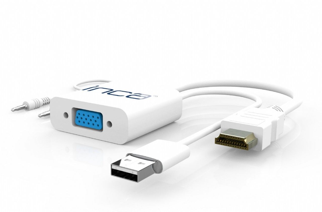 INCA IVTH-01 VGA to HDMI (+USB & AudioCable) White