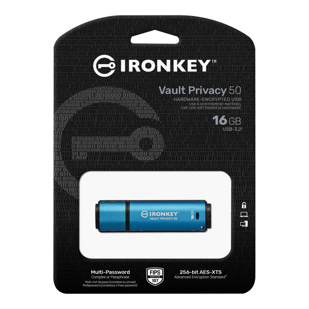 Kingston 16GB IronKey Vault Privacy 50 USB3.2 Blue