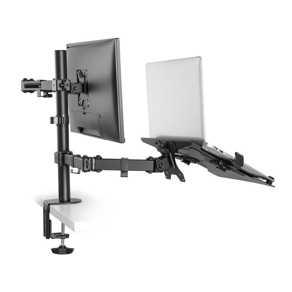 ACT AC8305 Single Monitor Arm with Laptop Arm 10"-35" Black