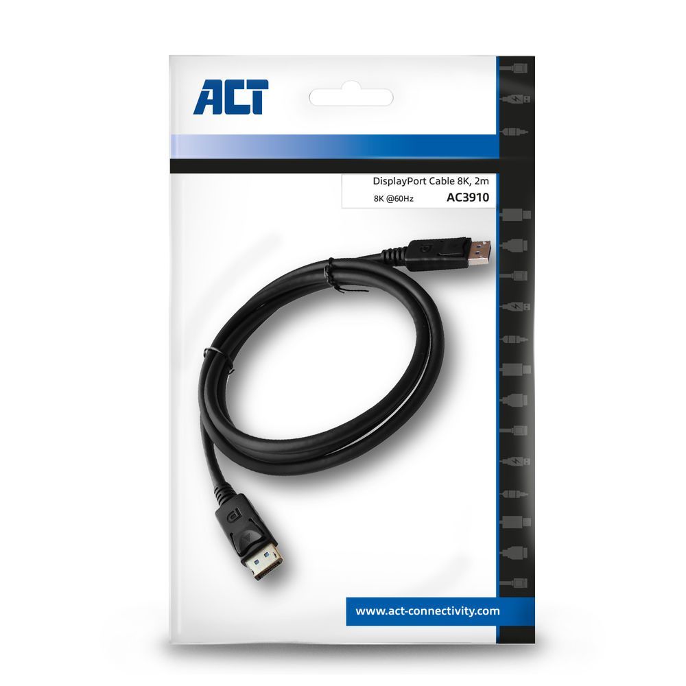 ACT AC3910 2 Displayport 1.4 8K cable 2m Black
