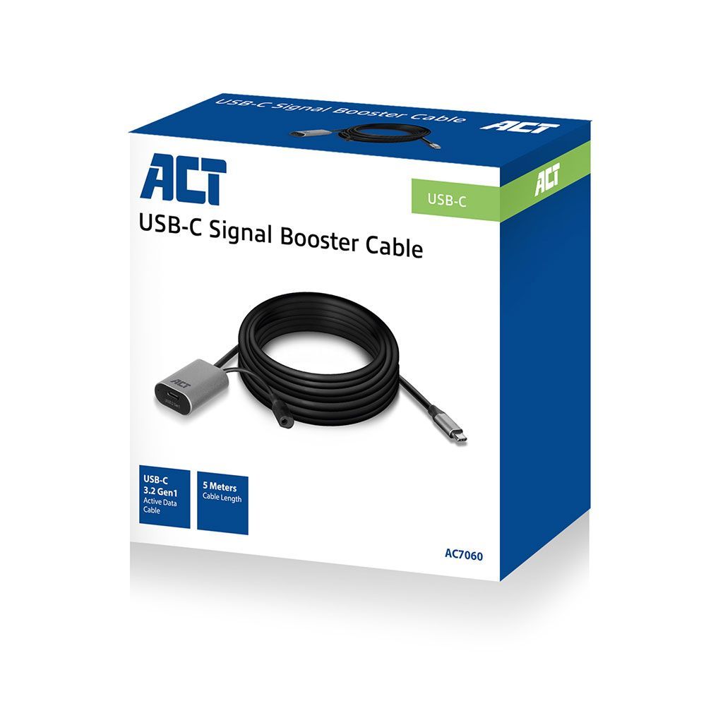 ACT AC7060 USB-C Extension Signal Booster cable 5m Black