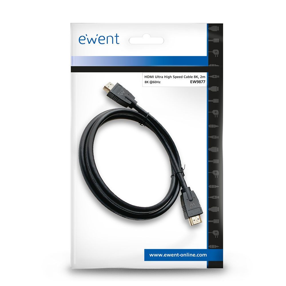 Ewent EW9877 Ultra High Speed 8K HDMI Cable 2m Black