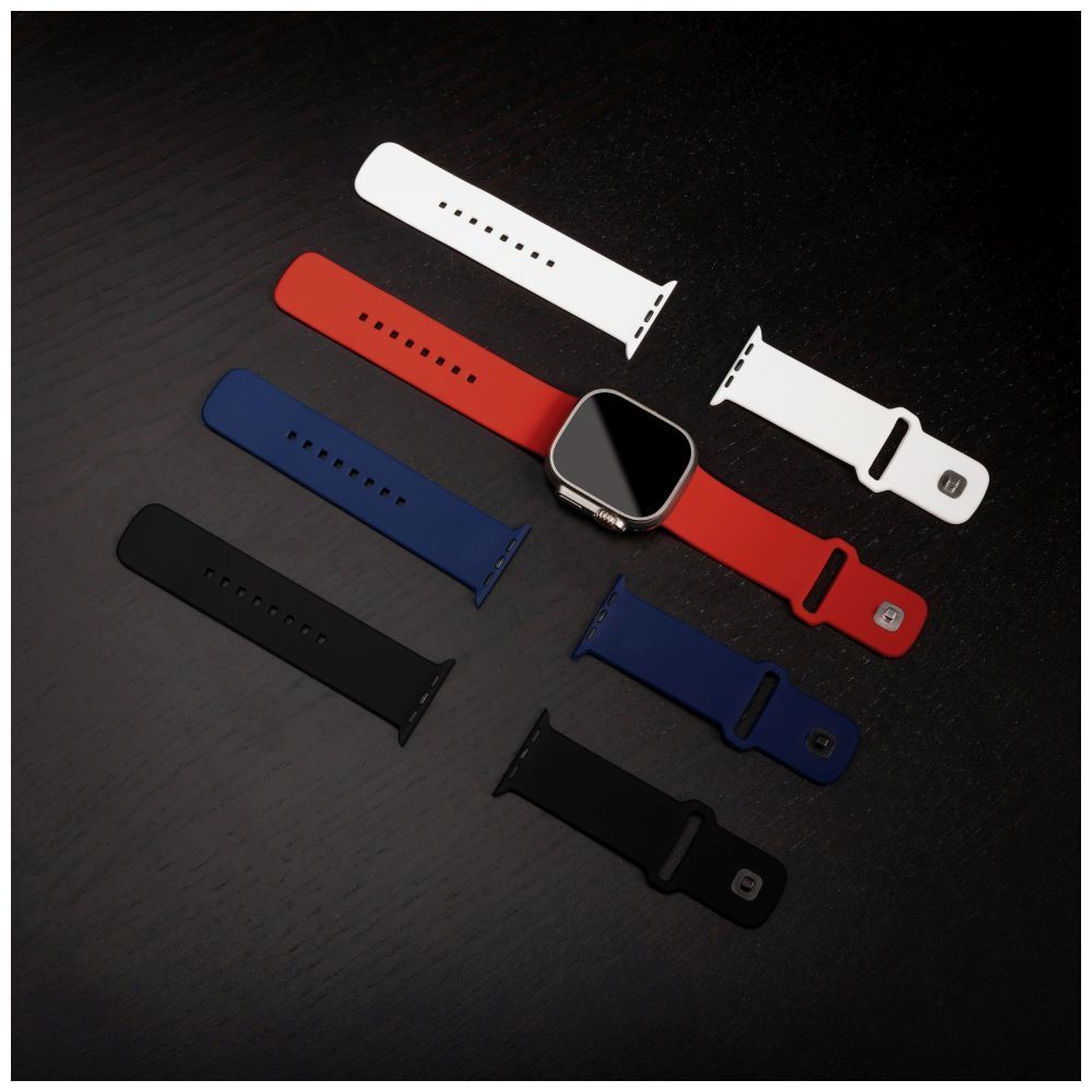 FIXED Silicone Sporty Strap Set for Apple Watch Ultra 49mm Blue