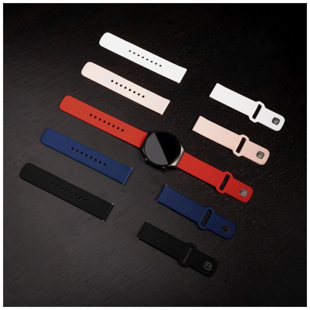 FIXED Silicone Sporty Strap Set with Quick Release 22mm for smartwatch Black