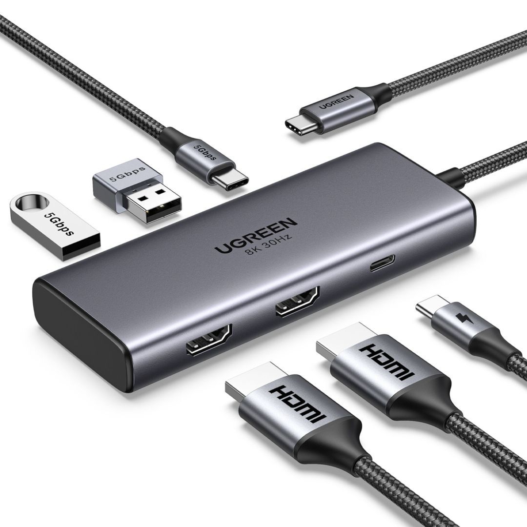 UGREEN Revodok Pro 206 USB-C 6-in-1 Hub Grey