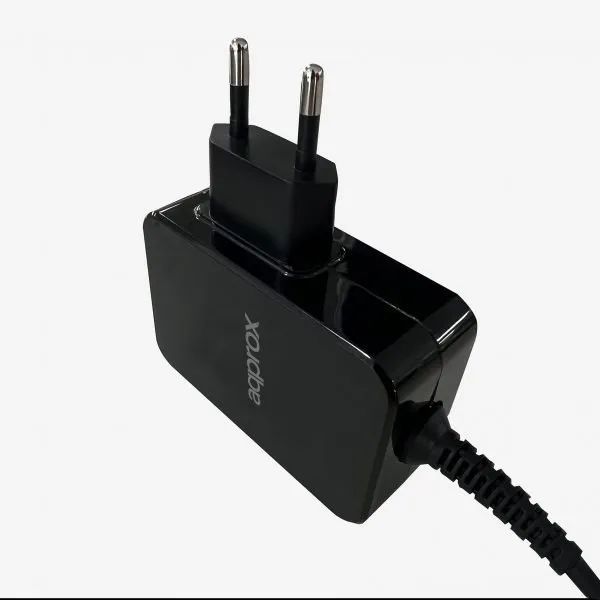 Approx 65W power adapter for laptops, tablets & smartphones Type C Black