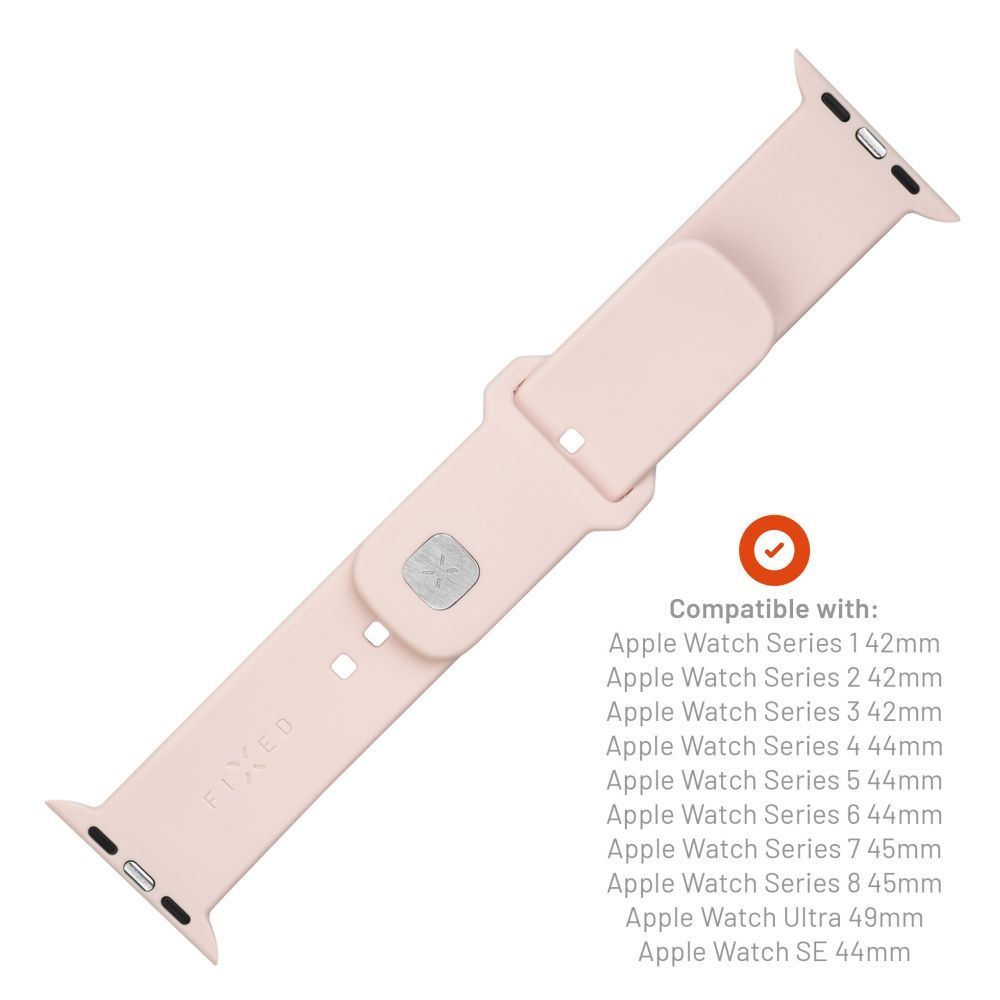 FIXED FIXED Silicone Sporty Strap Set for Apple Watch 42/44/45mm Pink