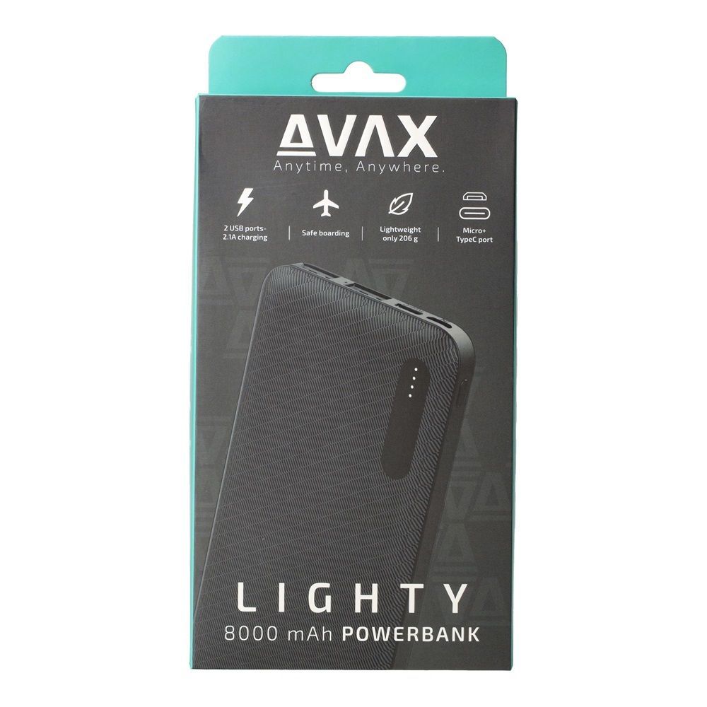 Avax PB103B LIGHTY 8000mAh PowerBank Black