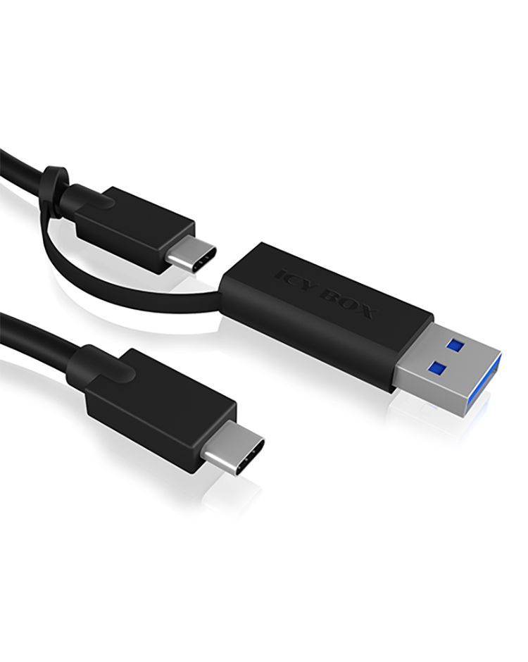Raidsonic IcyBox IB-CB031 USB Type-C to Type-A & Type-C Cable 1m Black