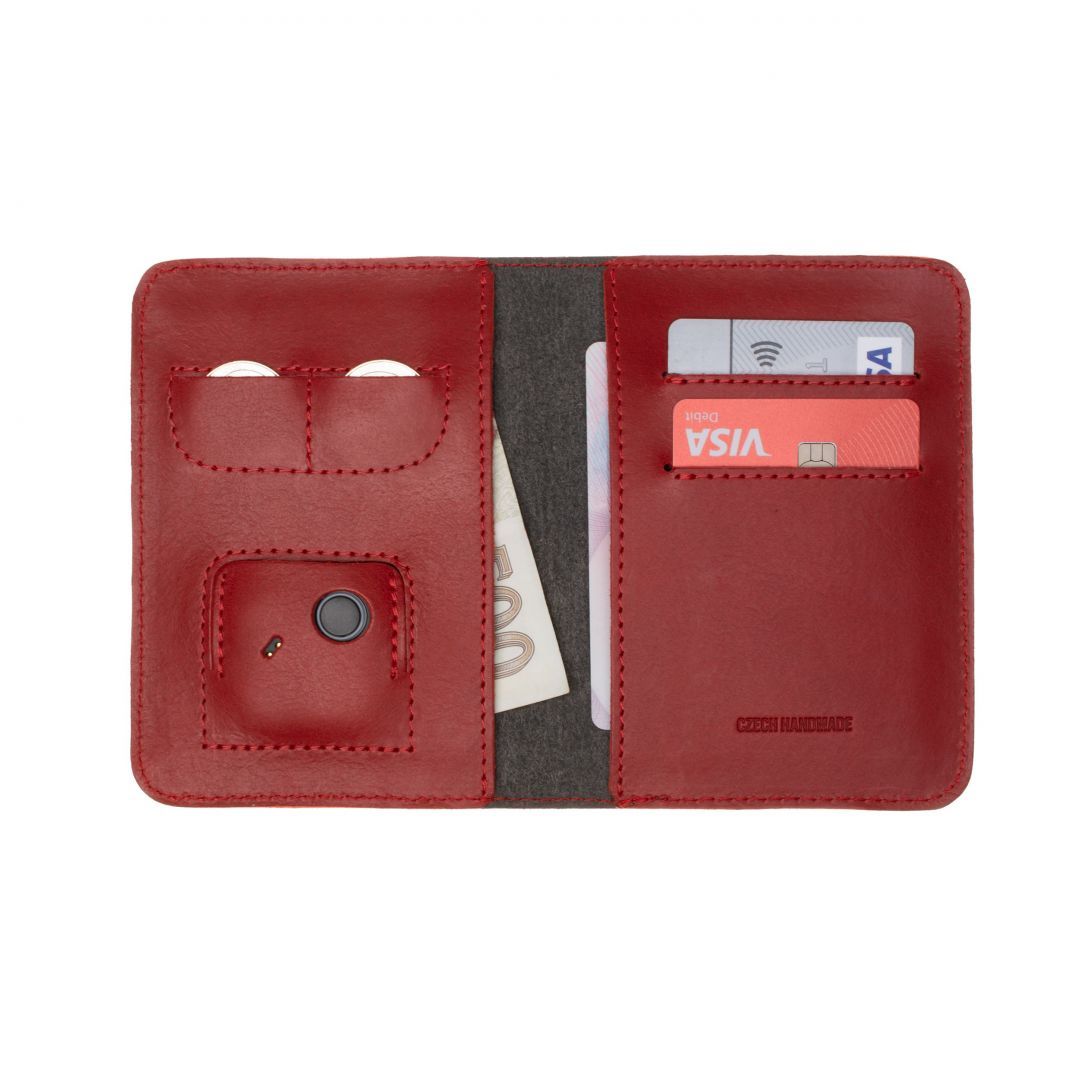 FIXED Bőr pénztárca Smile Wallet XL with smart tracker Smile PRO Piros