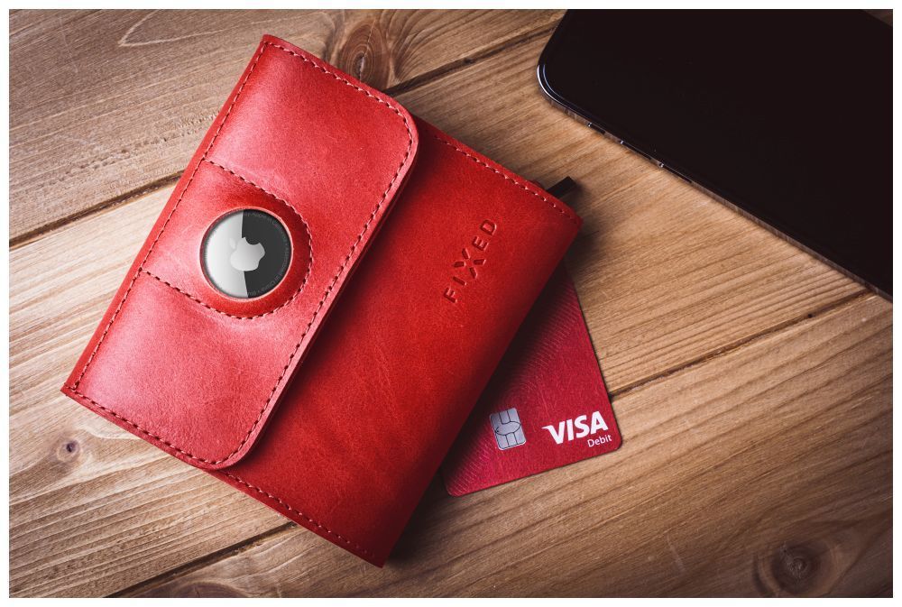 FIXED Classic Wallet for AirTag Red