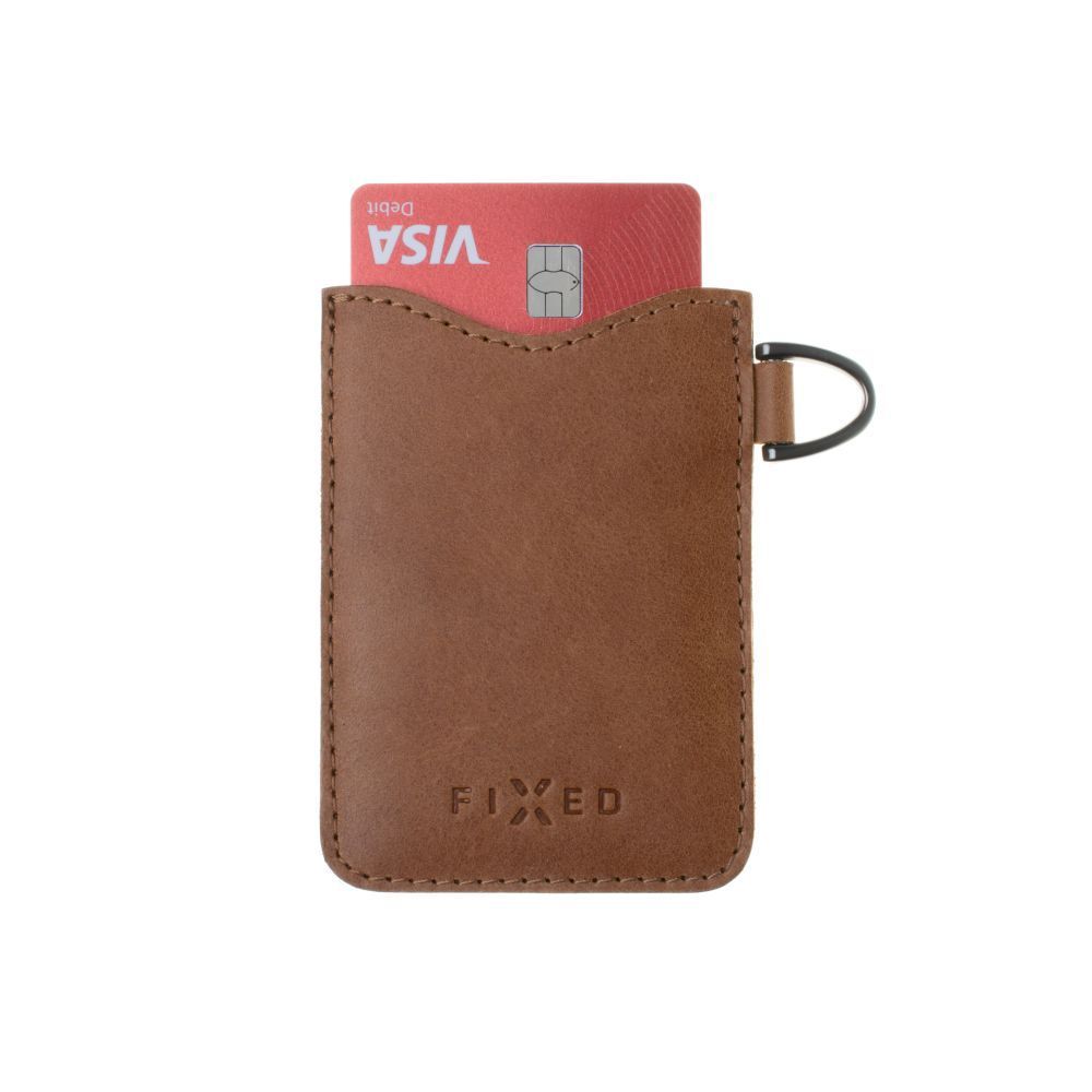FIXED Leather case for Cards cards, brown