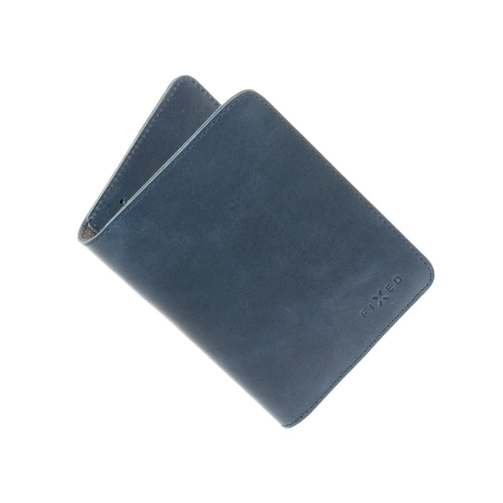 FIXED Leather wallet Passport, passport size, blue