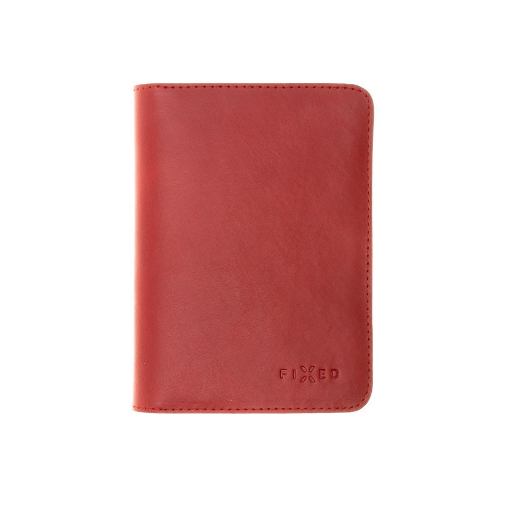 FIXED Leather wallet Passport, passport size, red