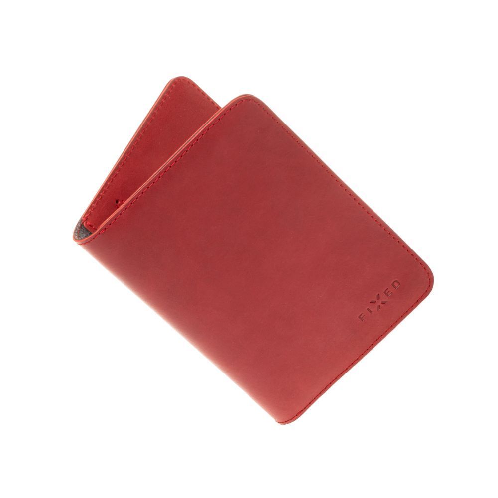 FIXED Leather wallet Passport, passport size, red