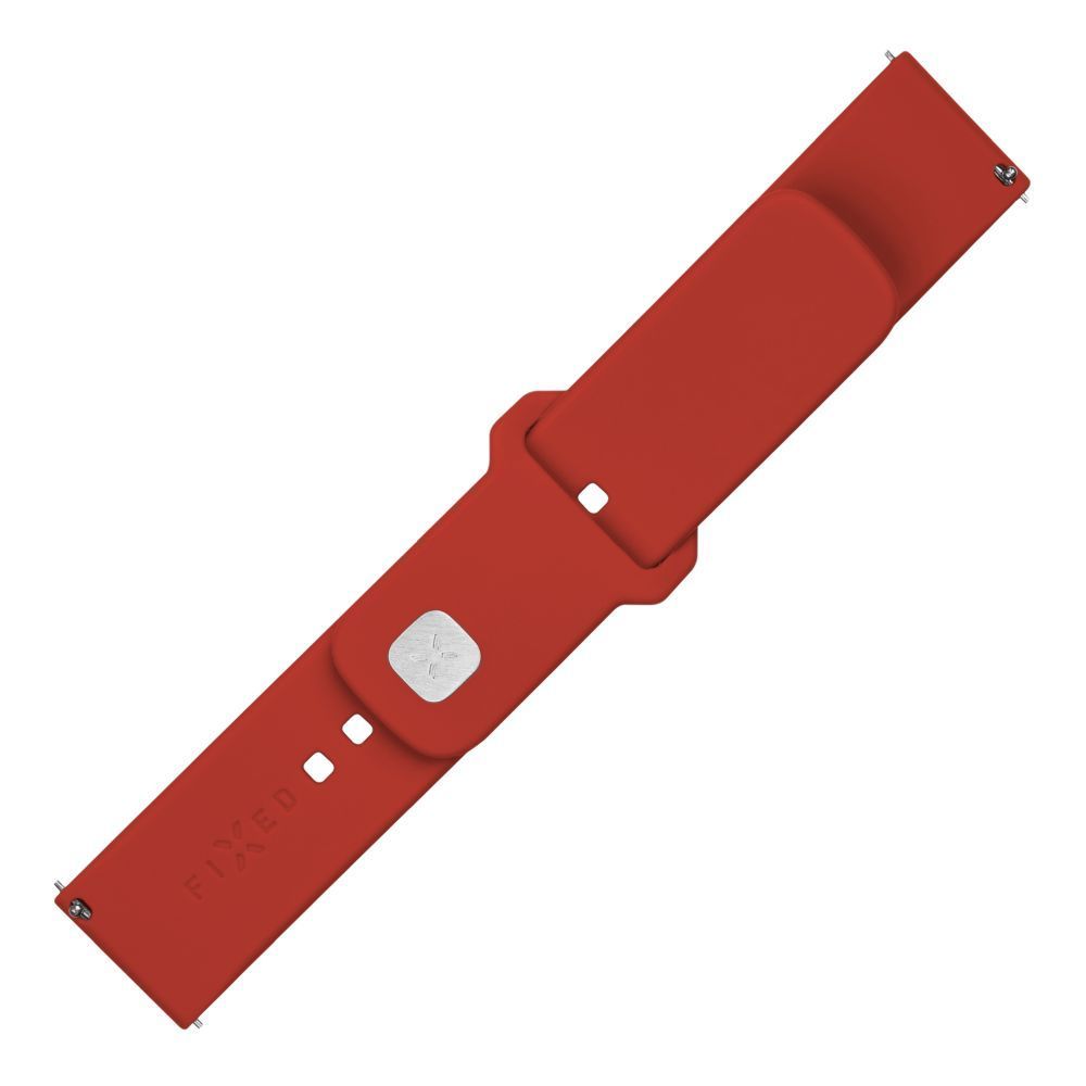 FIXED Silicone Sporty Strap Set with Quick Release 20mm for Smartwatch Red