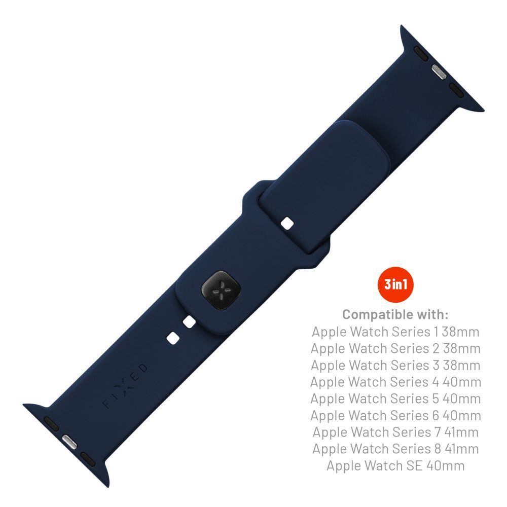 FIXED Silicone Sporty Strap Set for Apple Watch 38/40/41mm Blue