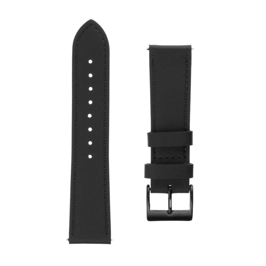 FIXED Leather Strap for Smartwatch 22mm wide, black