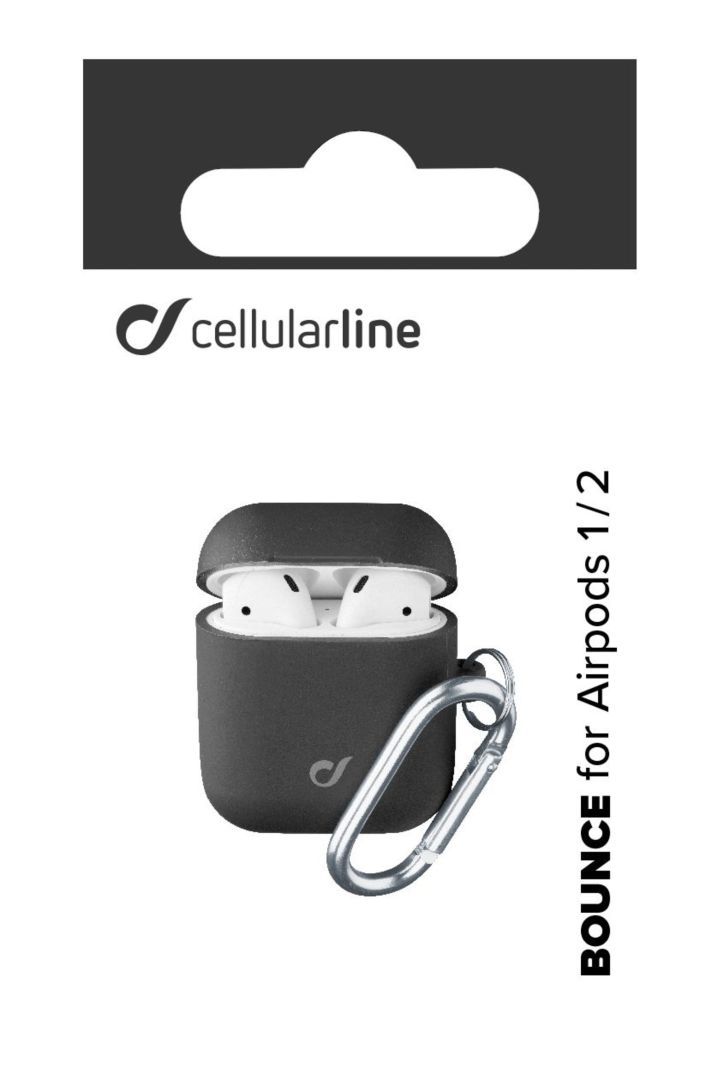 Cellularline Protective cover with carabiner Cellularline Bounce for Apple AirPods 1, 2, black