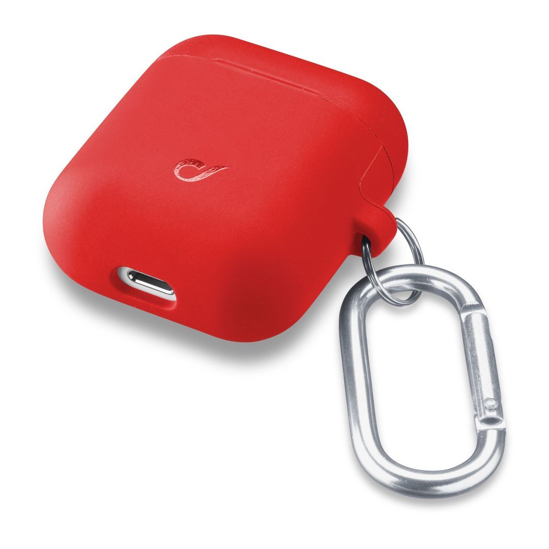 Cellularline Protective cover with carabiner Cellularline Bounce for Apple AirPods 1, 2, red