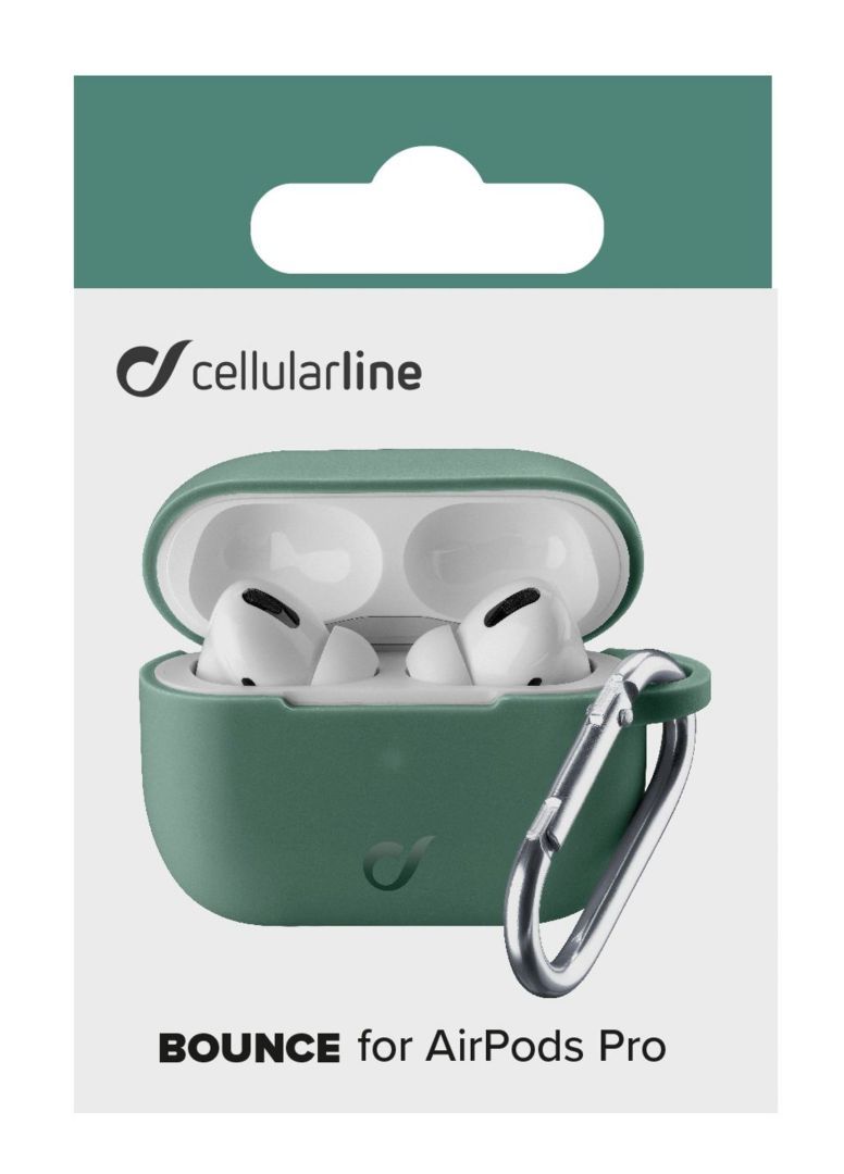 Cellularline Protective cover with carabiner Bounce for Apple AirPods Pro, green