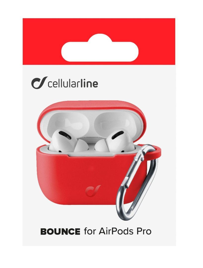 Cellularline Protective cover with carabiner Bounce for Apple AirPods Pro, red
