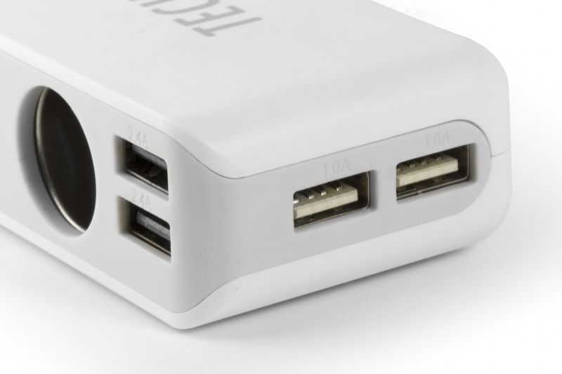 Technaxx TE11 4-Port USB & 3-Socket Car Charger