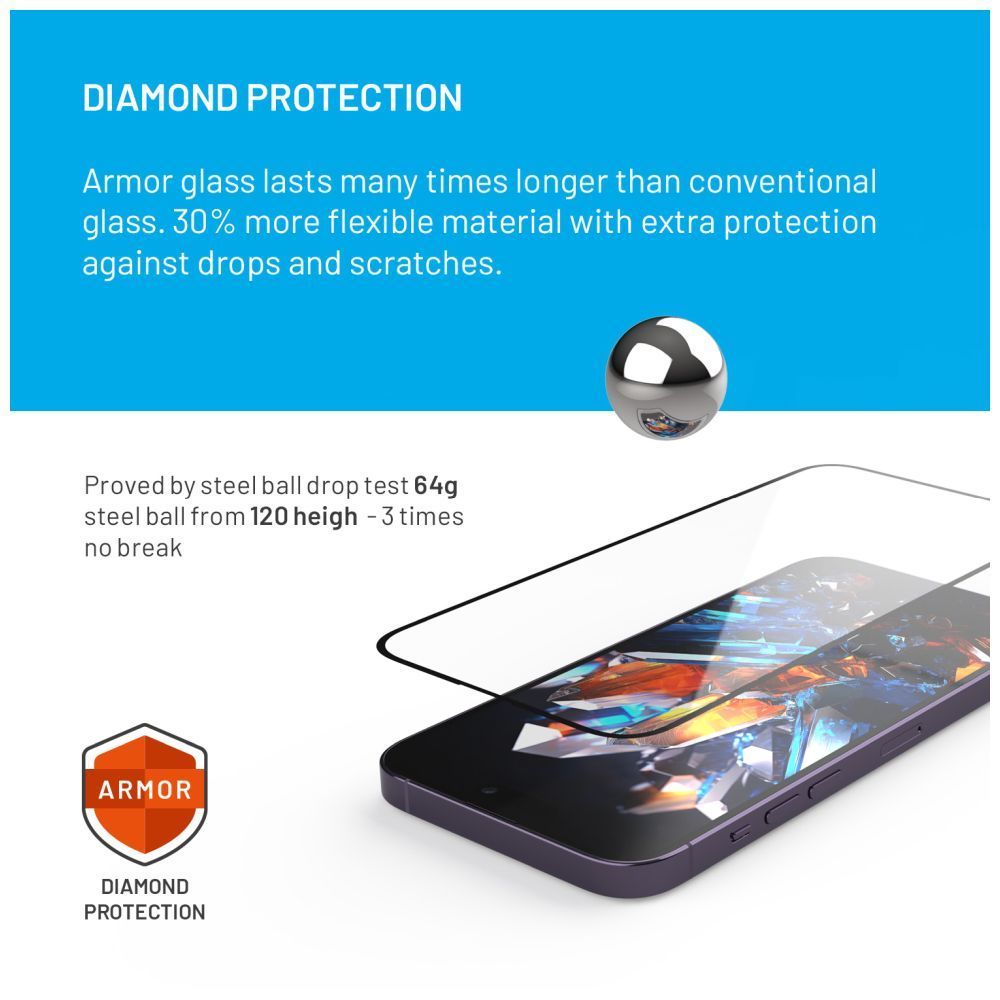 FIXED Armor Full Cover 2,5D Tempered Glass with applicator for Samsung Galaxy A55 5G Black