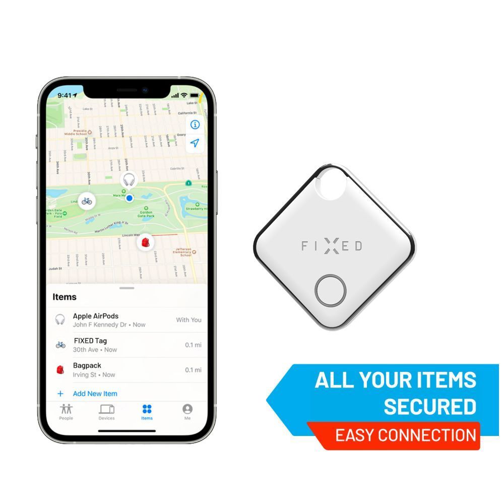 FIXED Tag with Find My support, Four Pack - 2x black + 2x white