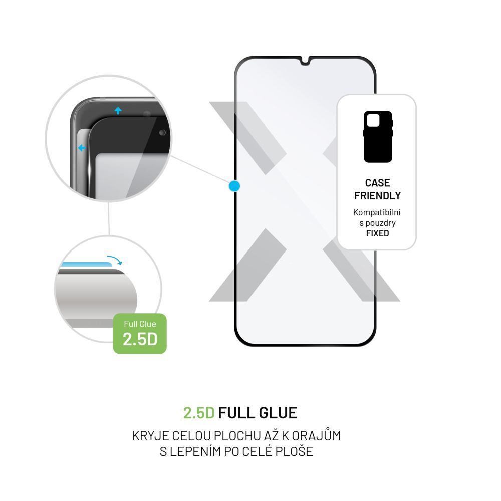 FIXED Full Cover 2,5D Tempered Glass for Samsung Galaxy M34 5G, black