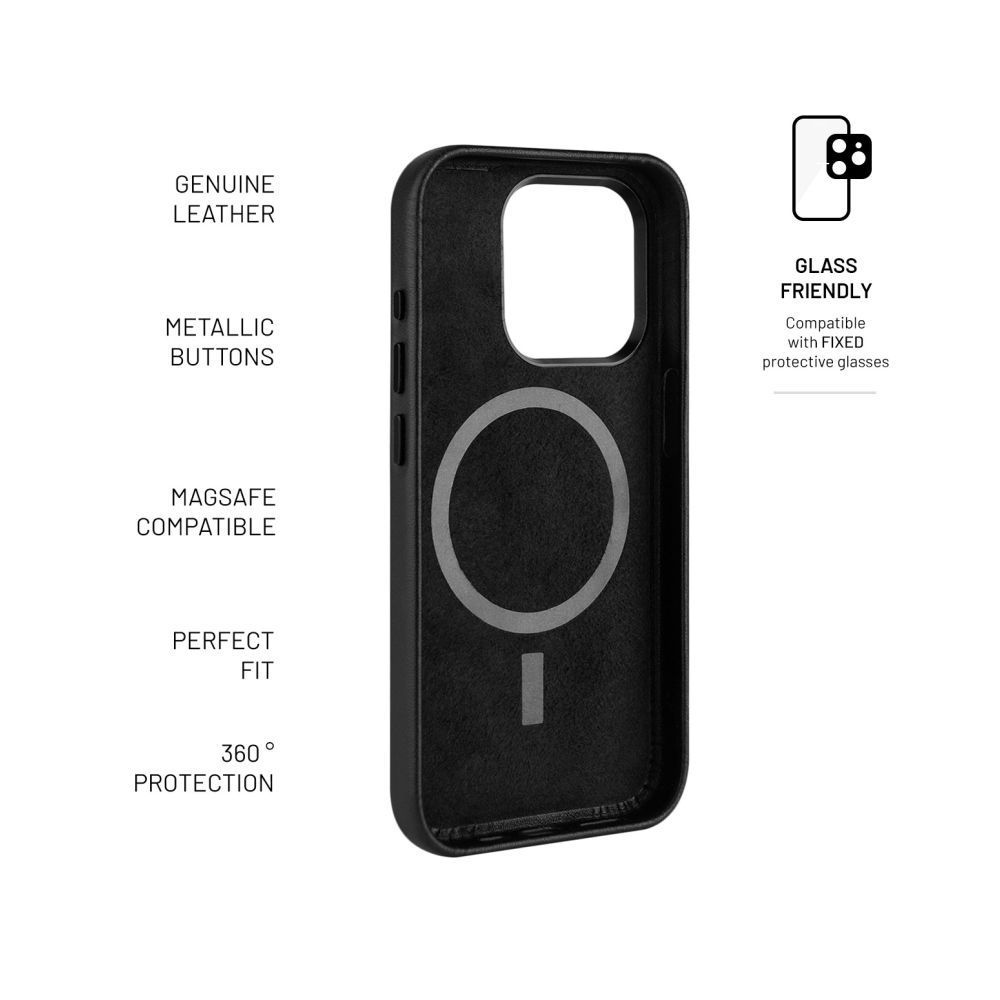 FIXED MagLeather for Apple iPhone 15 Pro Max Black