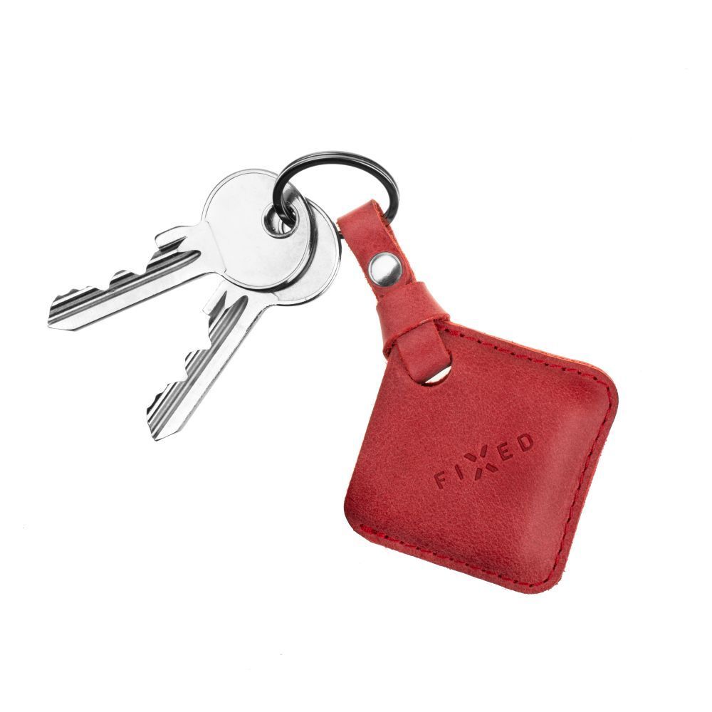 FIXED Tag with Leather Case, red