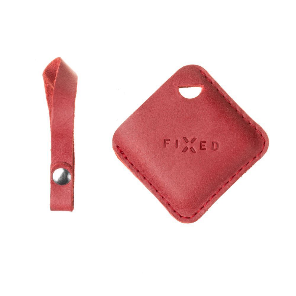 FIXED Tag with Leather Case, red