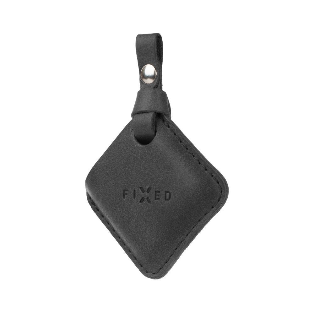 FIXED Tag with Leather Case, black