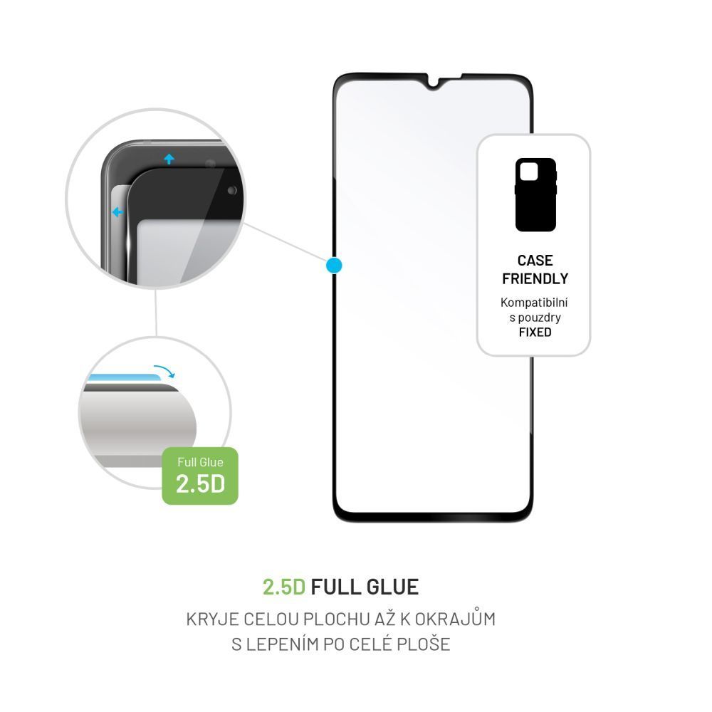 FIXED teljes képernyőt védő 2,5D edzett üveg Samsung Galaxy Xcover6 Pro, fekete