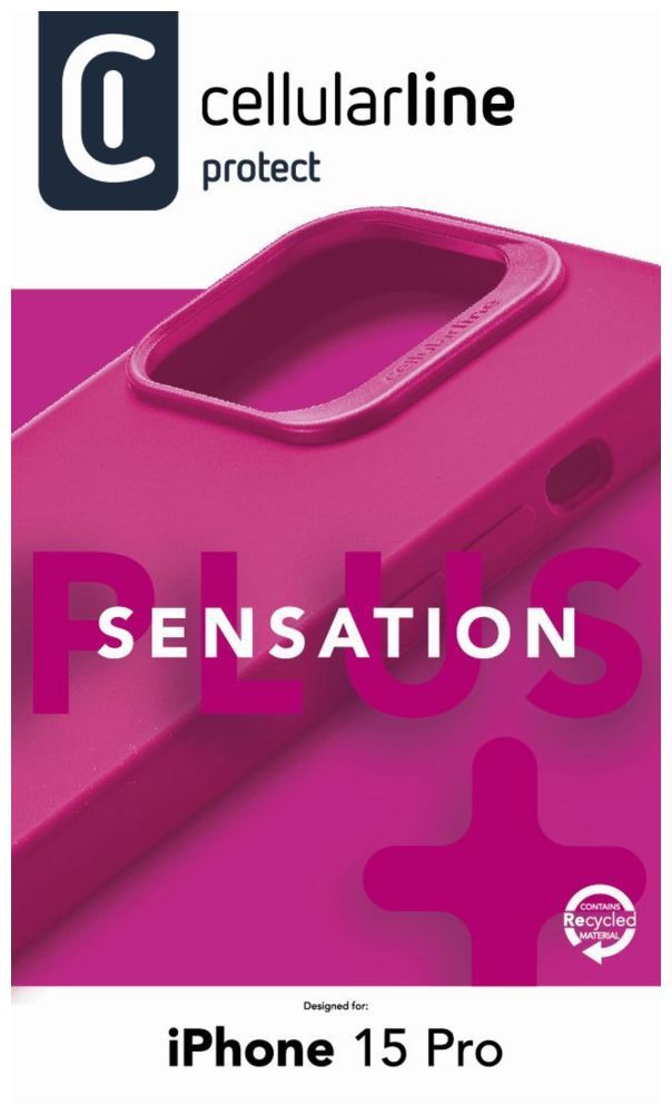 Cellularline Sensation protective silicone cover with MagSafe support for Apple iPhone 15 Pro, pink