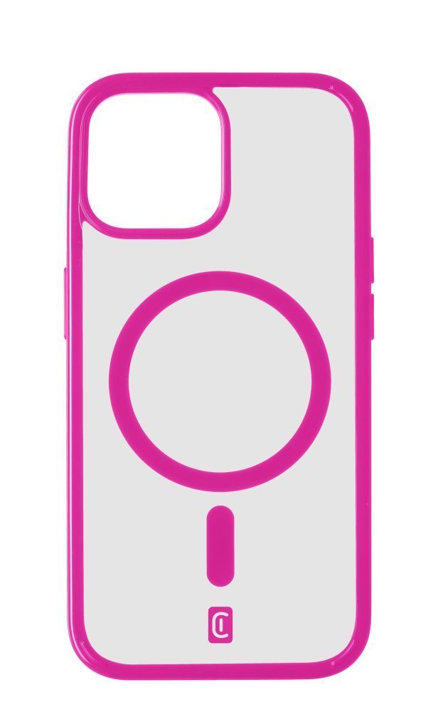 Cellularline Pop Mag Back Cover with Magsafe Support for Apple iPhone 15, Clear/Pink