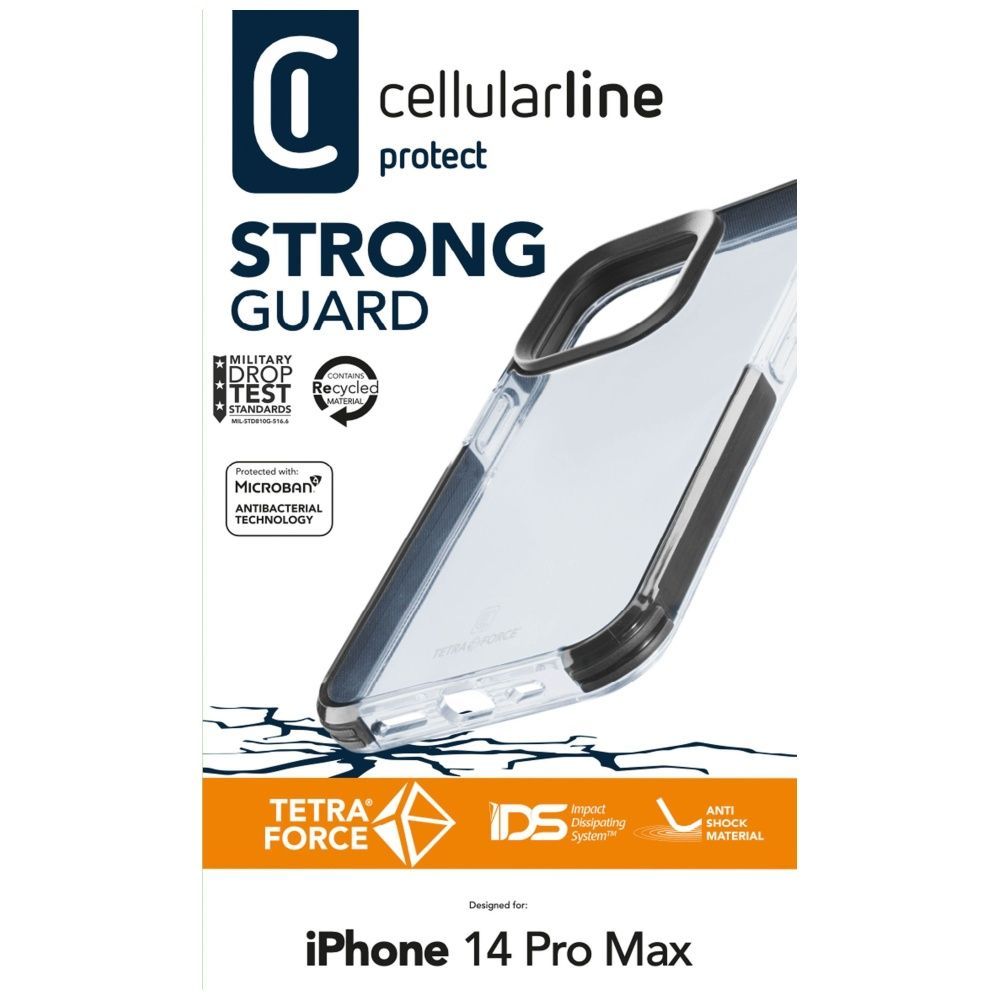 Cellularline Ultra protective case Tetra Force Shock-Twist for Apple iPhone 14 PRO MAX, 2 levels of protection, trans