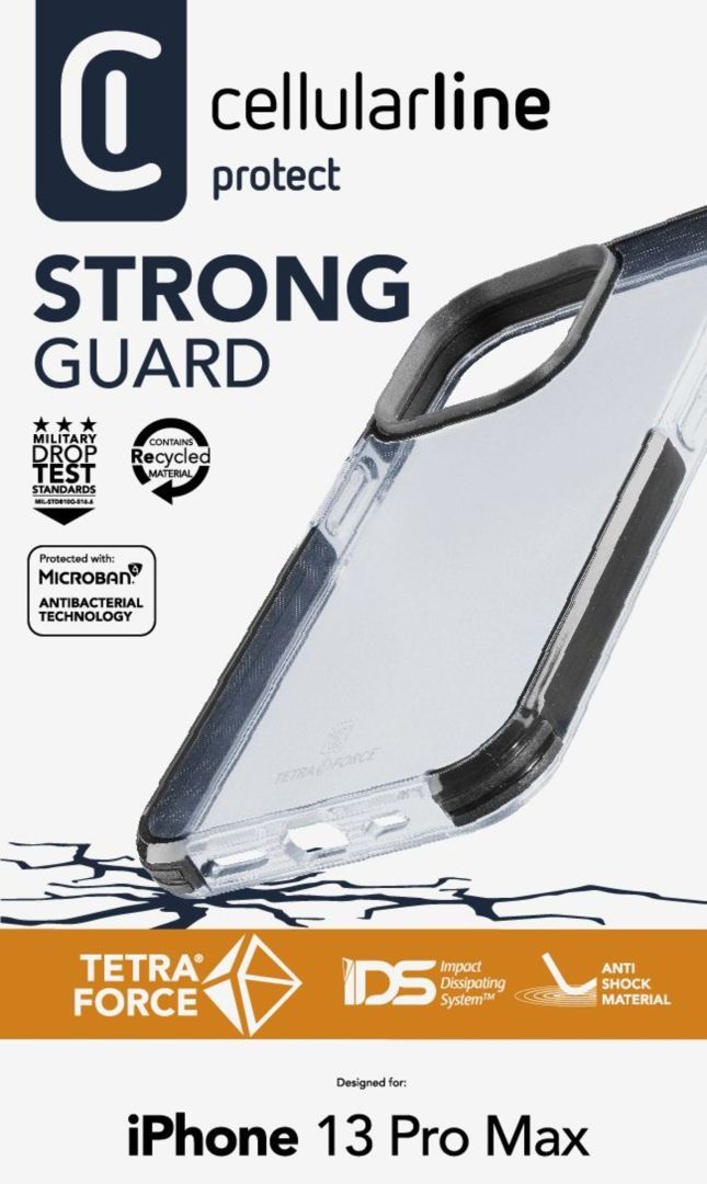 Cellularline Ultra protective case Tetra Force Shock-Twist for Apple iPhone 13 Pro Max, 2 levels of protection, transpar