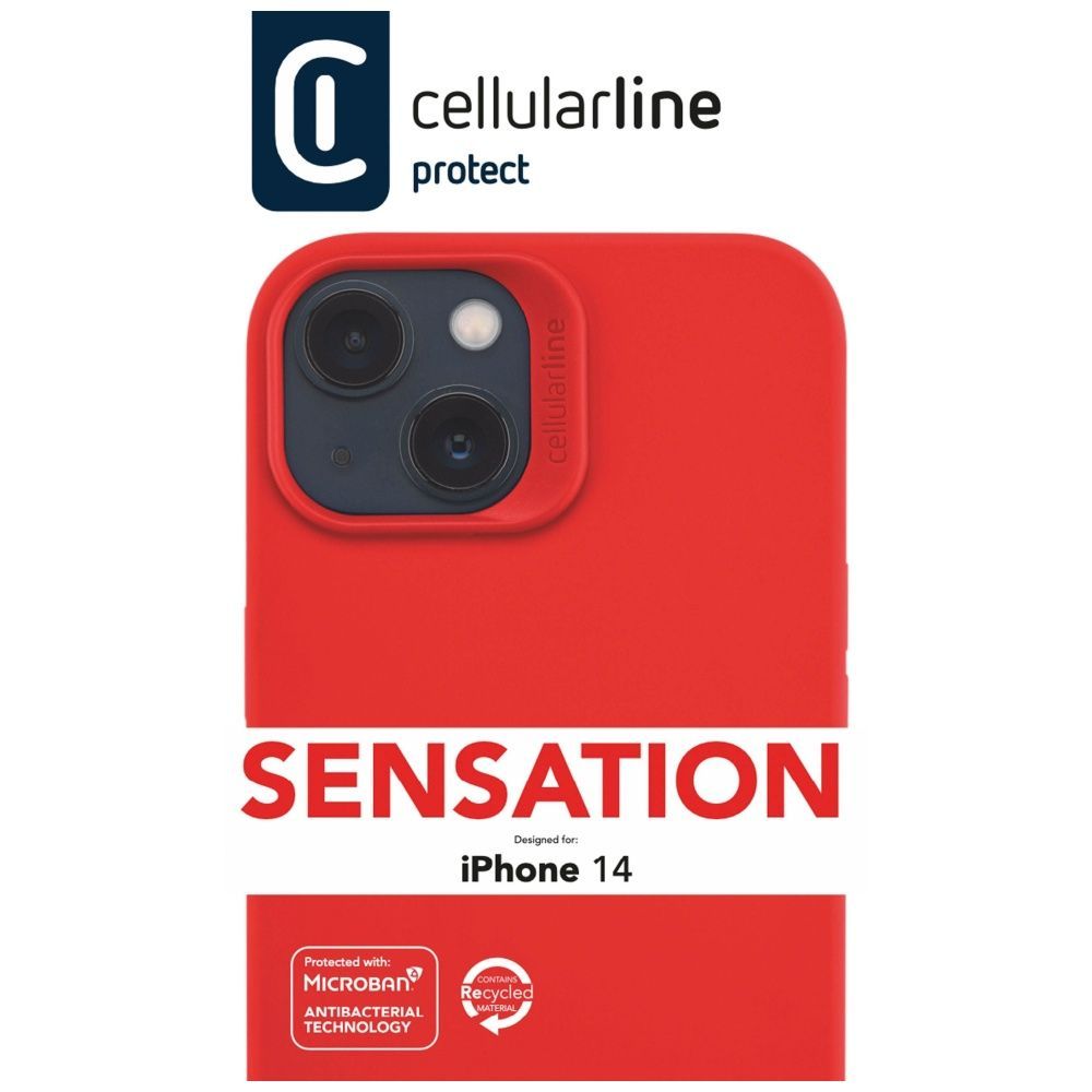 Cellularline Sensation protective silicone cover for Apple iPhone 14, red