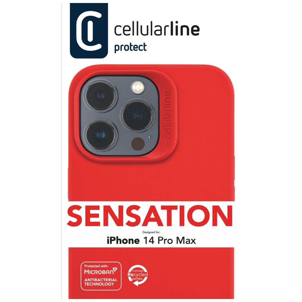 Cellularline Sensation protective silicone cover for Apple iPhone 14 PRO MAX, red