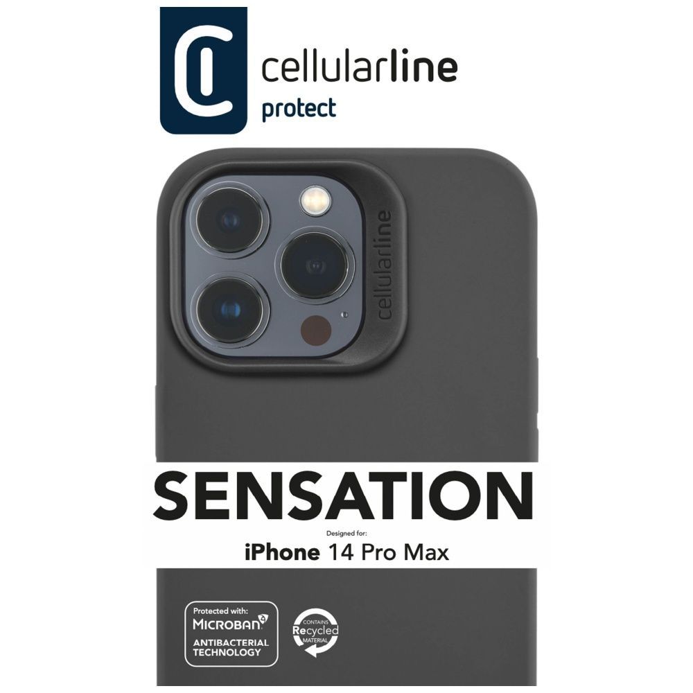 Cellularline Sensation protective silicone cover for Apple iPhone 14 PRO MAX, black