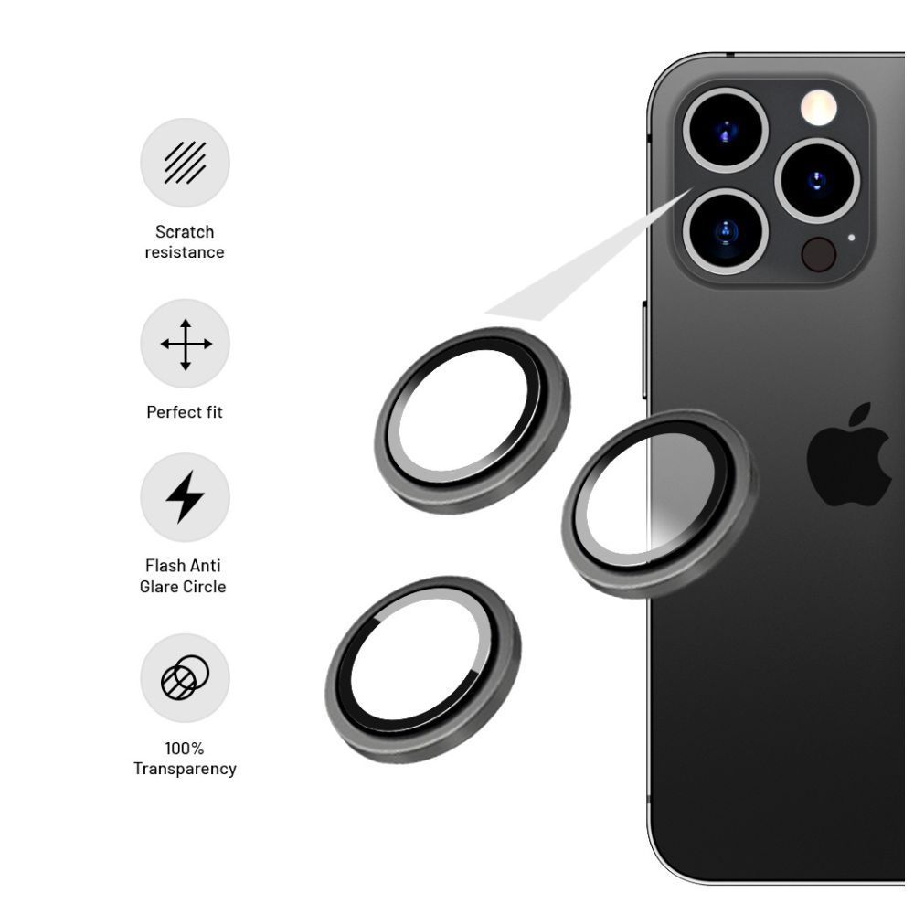 FIXED Camera Glasses for Apple iPhone 13/13 Mini, silver