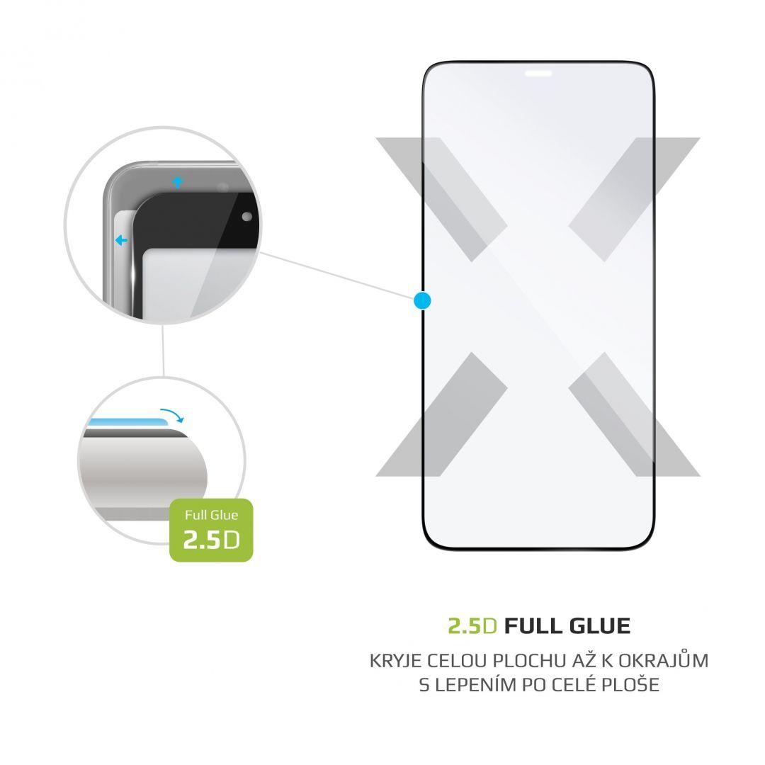 FIXED Üvegfólia Képernyővédő Full-Cover Apple iPhone 12 mini, full screen bonding, Fekete