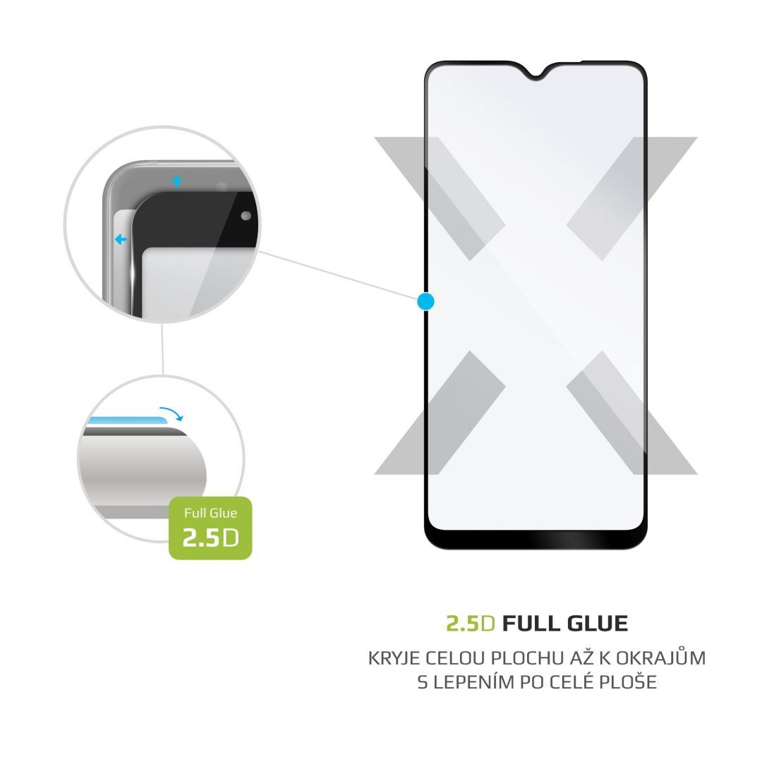 FIXED Üvegfólia Képernyővédő Full-Cover Samsung Galaxy A20s, full screen bonding, Fekete
