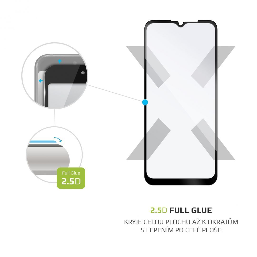 FIXED Üvegfólia Képernyővédő Full-Cover Motorola G Play (2021), full screen bonding, Fekete